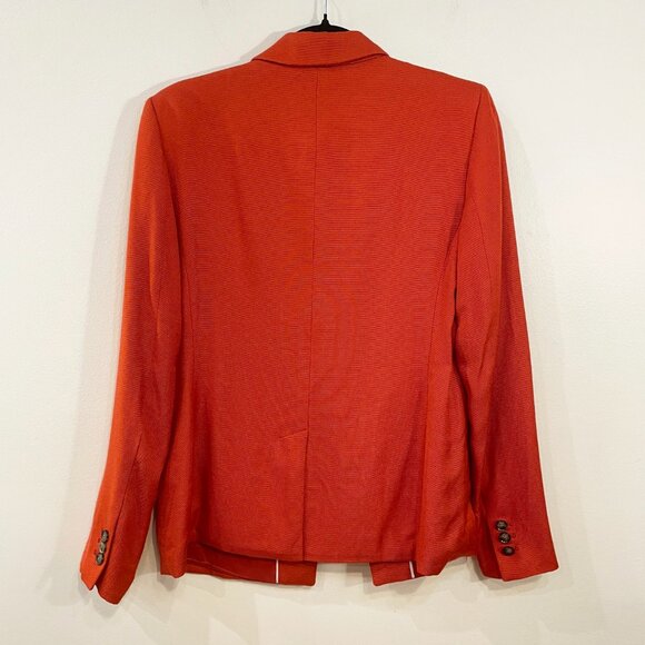 New BR Rayon Fringe Trim Blazer Rust Orange 4, S $168 - Picture 4 of 6